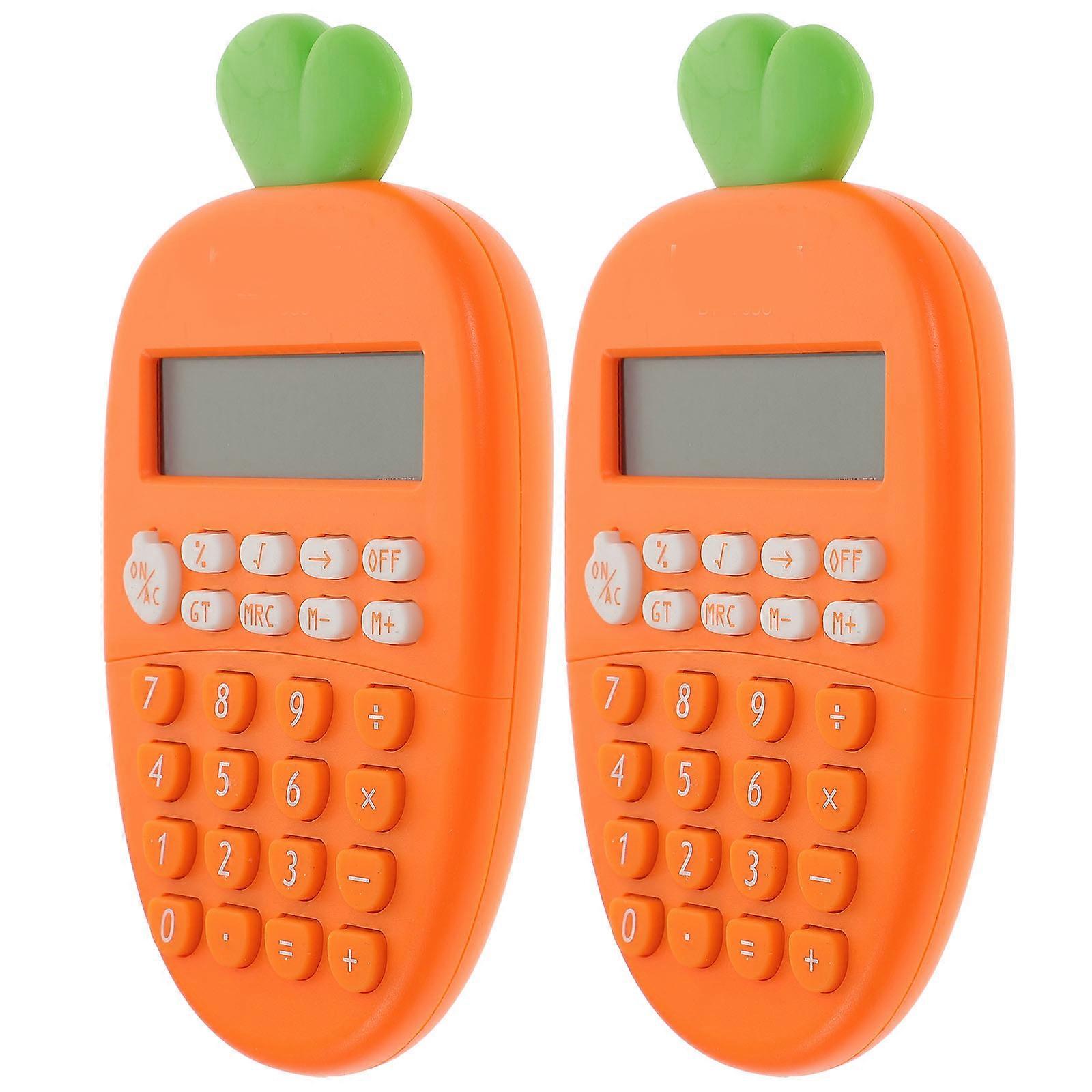 Portable Carrot Shape Calculator Electronic Tool for Calculating 2Pcs Orange