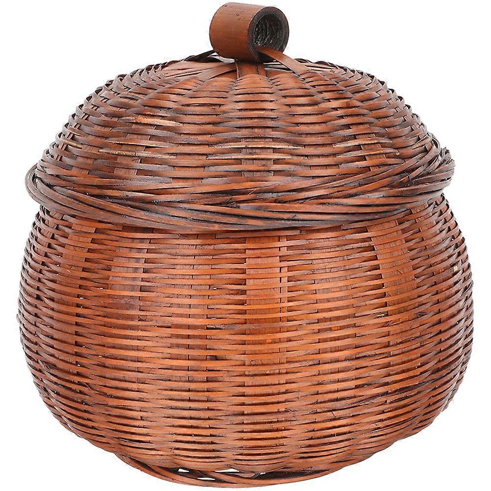 Multi-Function Egg Holder Pumpkin Bamboo Basket with Cover
