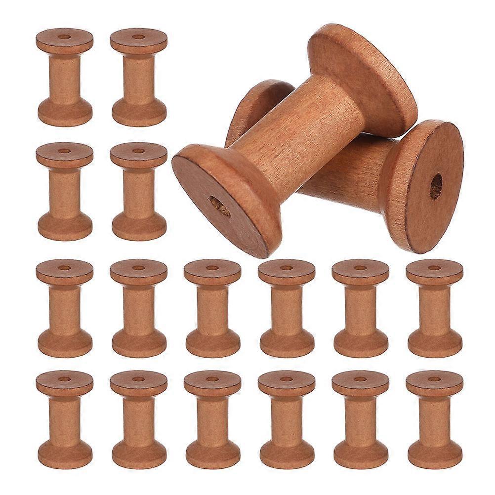 Wooden Thread Spools Durable Material for Sewing Use 25Pcs Kit