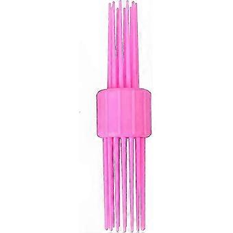 Styling Comb compatible with Curling Hair with Retro Design Double Brush Pink 1pc