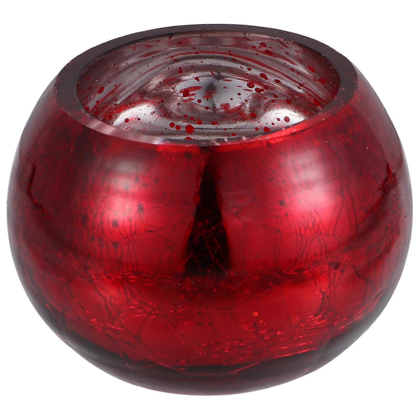 Red Glass Candlestick for Aromatherapy Candle 1Pcs