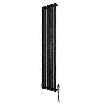 Oval Single Column Radiator 1600mm x 360mm & TRV Chrome Valves Modern Designer Single Panel Central