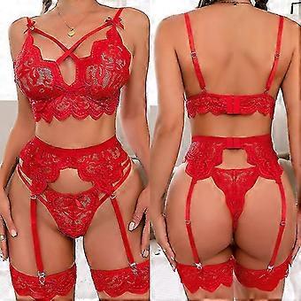 2026# Sexy Erotische Lingerie Dames BH en Slipje met Jarretels 3-delige Doorzichtige Lingerieset Sexy Damesondergoed Set Sexy Kostuums voor Vrouwen