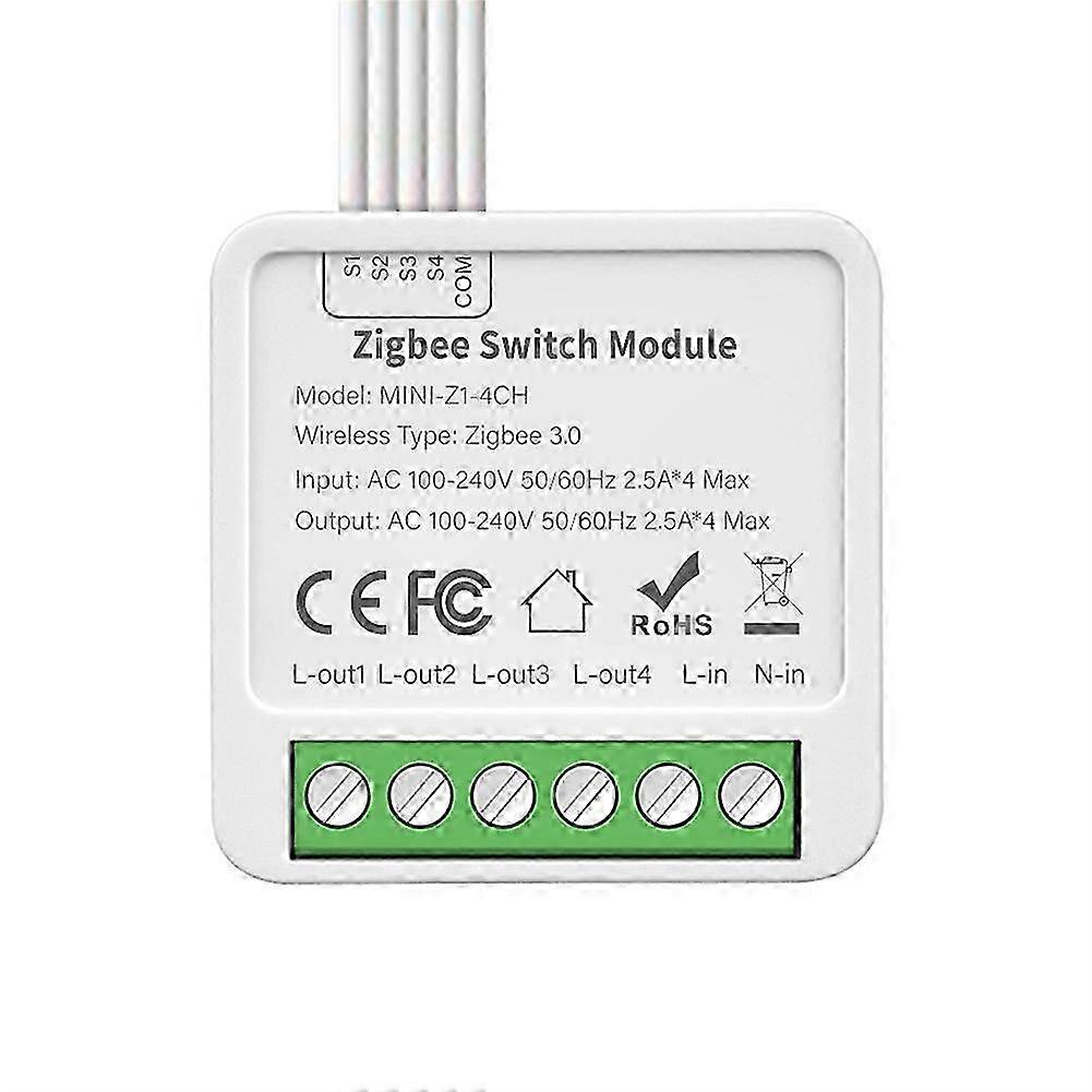 4-Way On/Off Switch Graffiti Smart ZigBee Smart 4-Way On/Off Switch Mini Concealed Box Switch