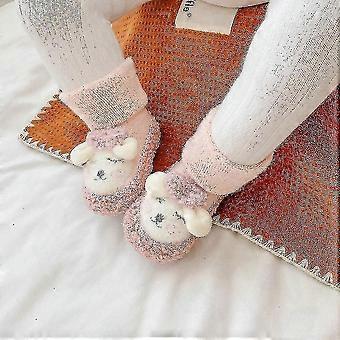 Baby Cartoon Peluche Cotone Toddler Shoes Winter Socks Toddler Girls Slippers First Walking Shoes For Boys Girls