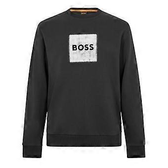 Boss Herren-Sweatshirt mit Rundhalsausschnitt und Stitch-Motiv