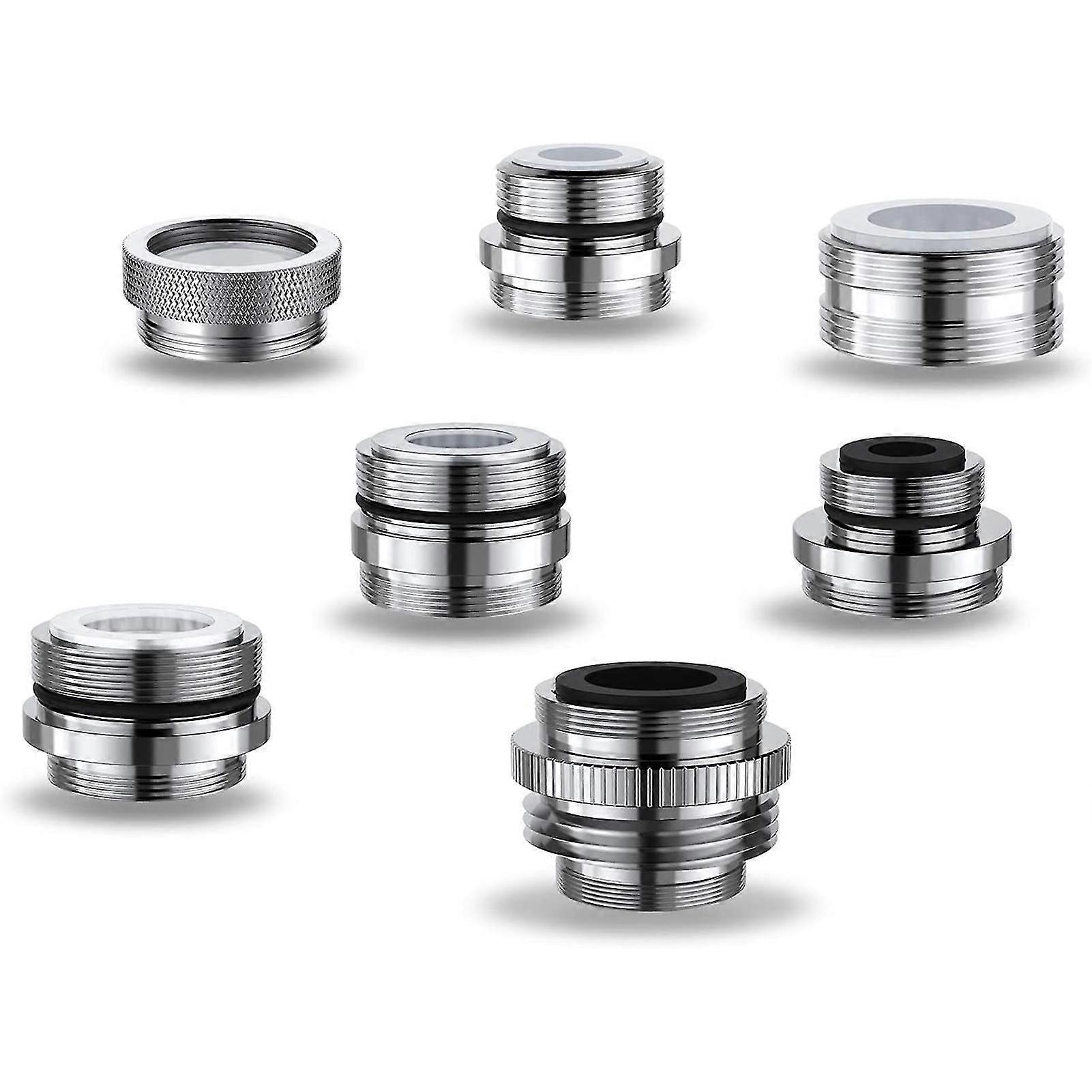 7Pcs Multiple Size Tap Hose Adapters Solid Brass Fit Removable Sink Aerators-Good