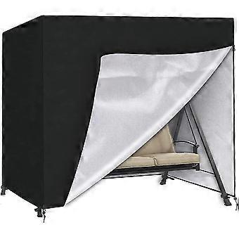 3 Seater Swing Seat Cover Waterproof Garden Swing Cover Oxford Anti-uv Swing Seat Cover Outdoor Swing Cover (220*125*170cm)