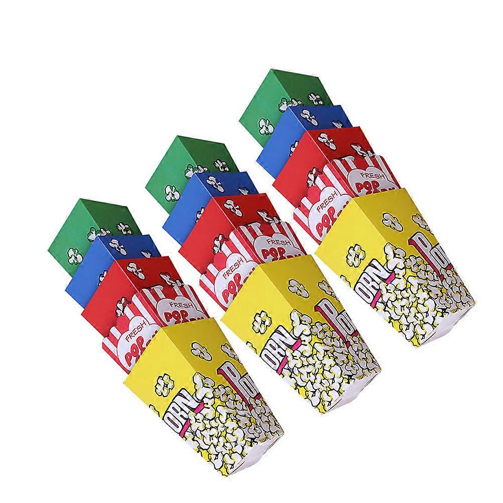 1 Set 100Pcs Disposable Folding Popcorn Boxes Packing Boxes  (Random Color)