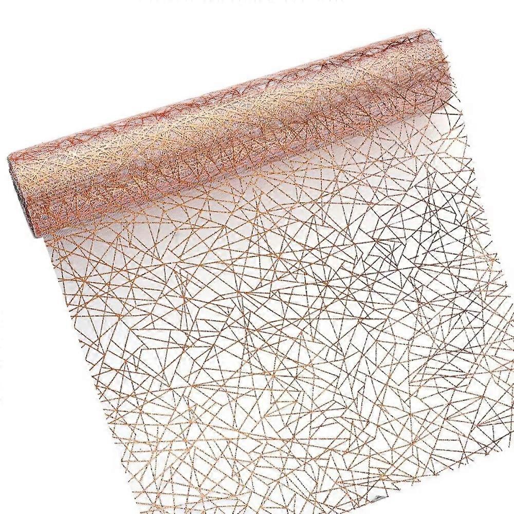 Mesh Glitter Metallic Table Runner Bronzing Chaotic Pattern Glitter Table Runner Rectangle Thin Table Cloths Runner