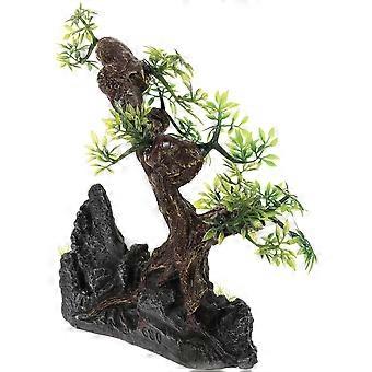 Konstgjord tall harts talldekoration akvarium fisktank konstgjord träd bonsai prydnad