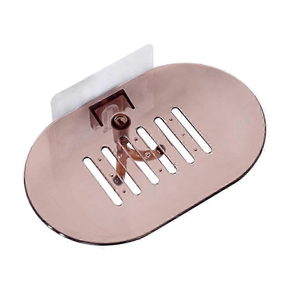 Plastic Soap Box Wall Mounted Soap Rack for Storage 2Pcs Coffee