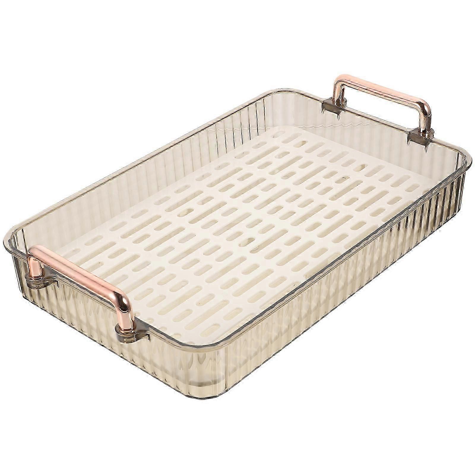 Transparent Double Layer Dish Drain Tray for Storage Kitchen Use