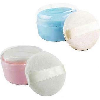 2 Pack Talcum Powder Puff Box with Applicator, Portable Body Powder Puff and