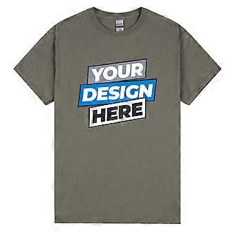 Personalised Customised Mens Custom T-shirt Logo Text Printing Charcoal Tee
