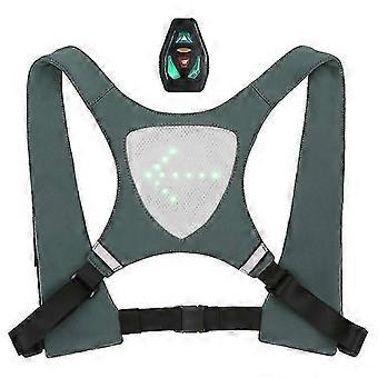 Usb Rechargeable Reflective Vest Backpack With Led Turn Signal Light Remote Control Outdoor Sport Safety Bag Gear For Cycling Running Walking Jogging