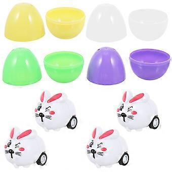 Children Easter Playthings Rabbit Car Egg Toy for 16Sets Wrapping Boxes