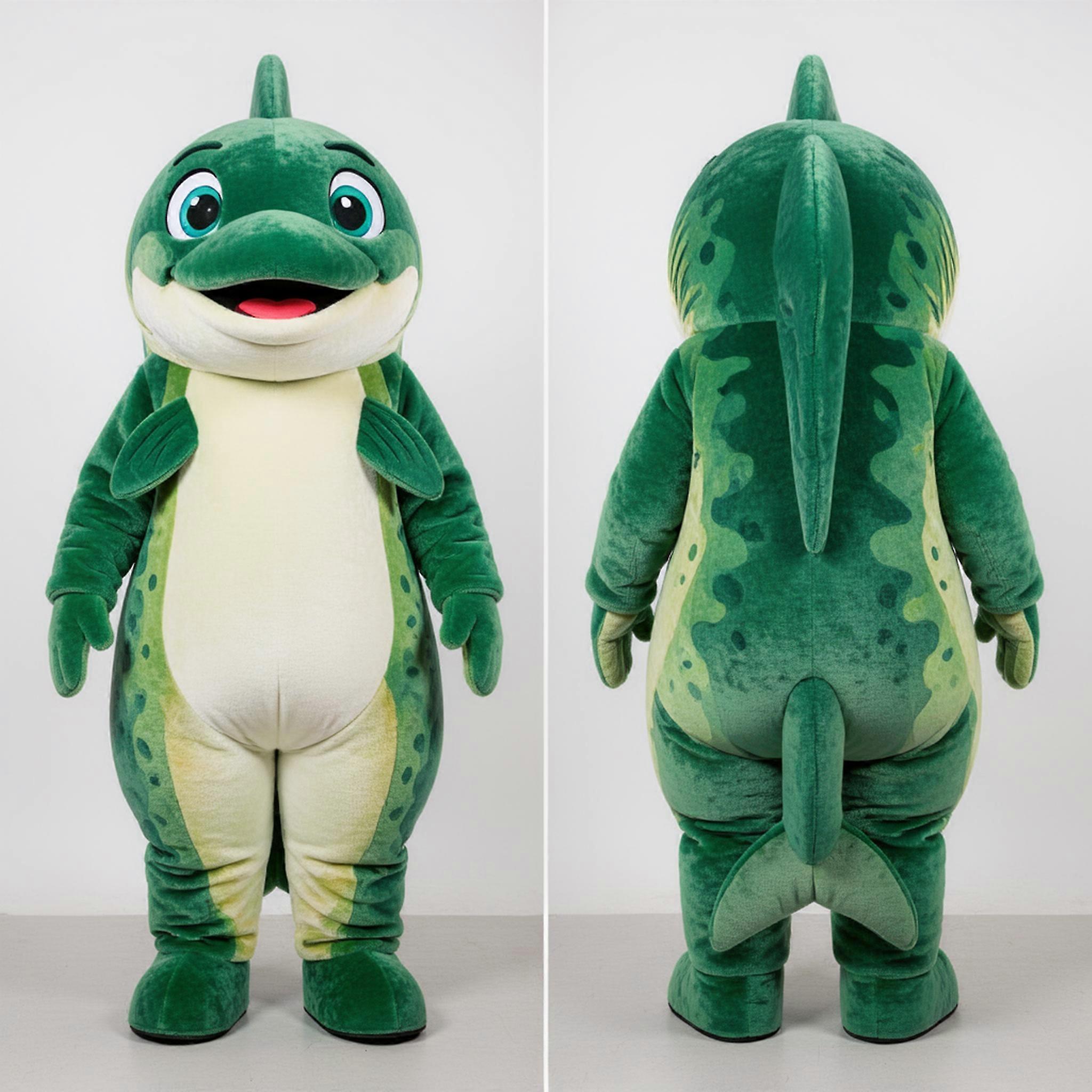 MASTICOT Emerald Green Playful Salmon Mascot