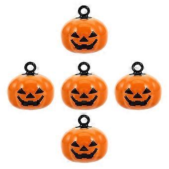 Pet collar bell pumpkin-shaped bell ornament orange copper Halloween decoration 5-pack