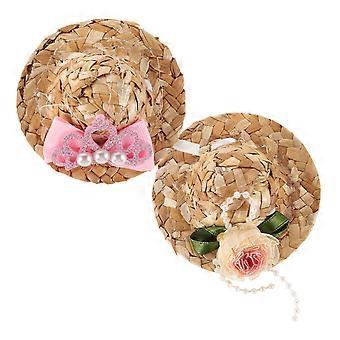 Hat for Tea Party 2Pcs Mini Cute Accessories for Small Pets
