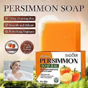 SADOER Persimmon Soap, Authentic Deodorant Body Cleanser, Smooth & Brighten Skin, 100g -