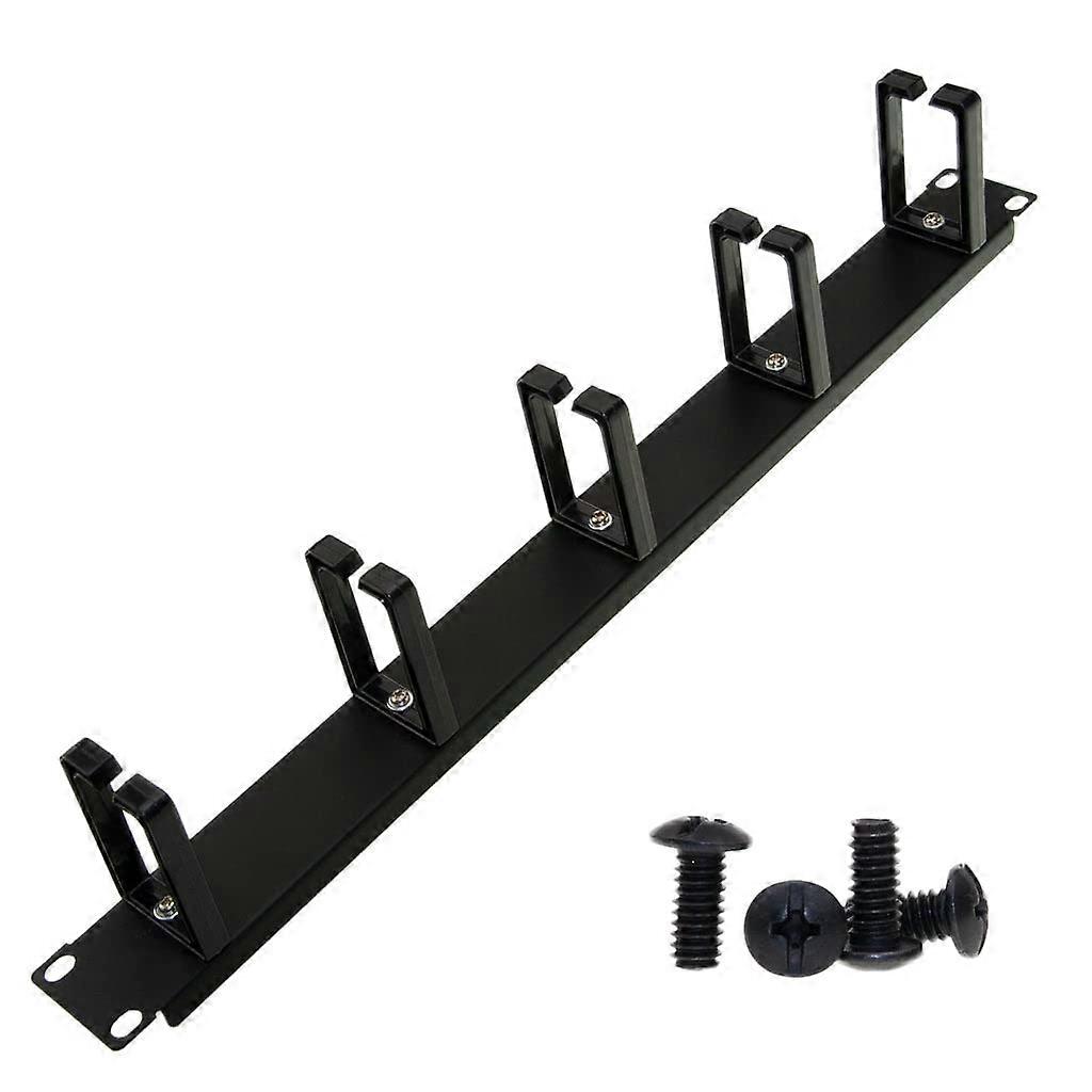 1U Rack Cable Management Panel for 19 Inch Network Server Rack, Durable Metal Wire Organizer