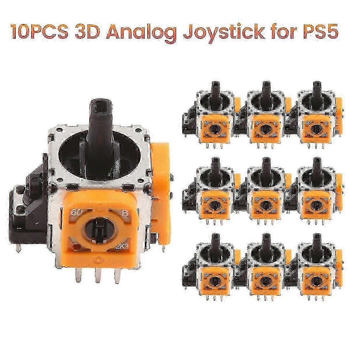 3D Analog Joystick, 10pcs, Yellow Plastic Metal Sensor Module, Restore Controller Function, Compatible with Game Console