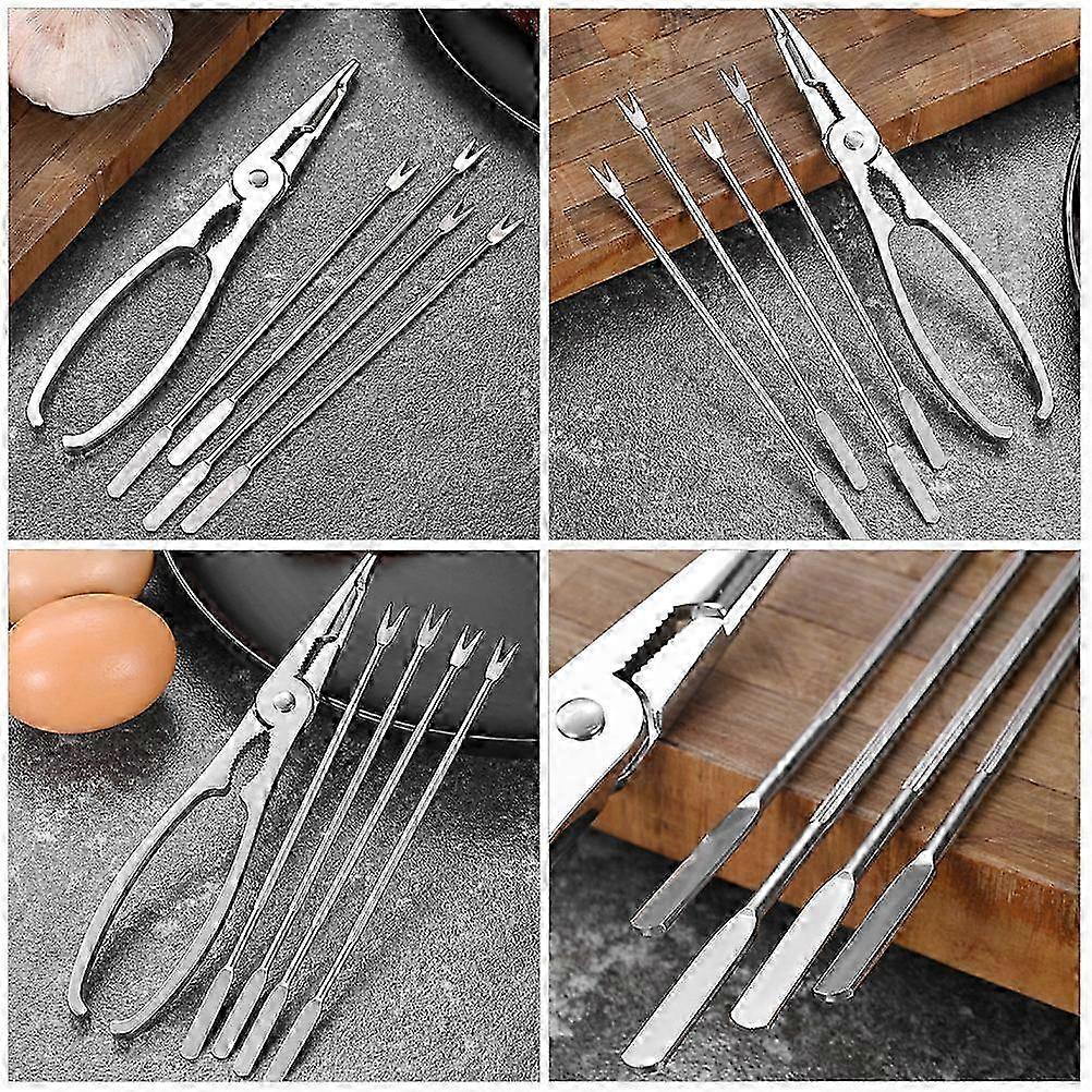 Stainless Crab Crackers Picks Ergonomic Set