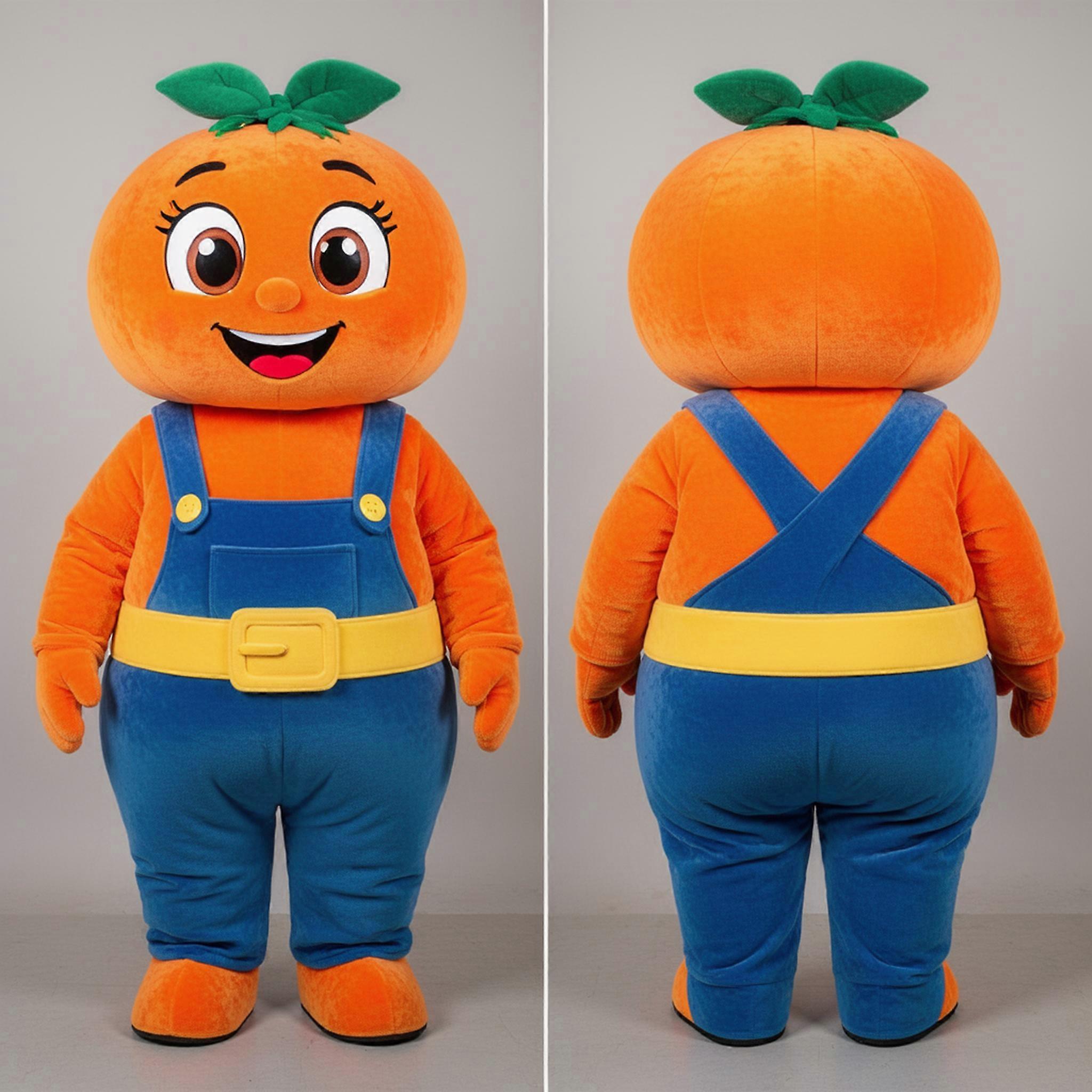 MASTICOT Vibrant Orange Cheerful Mandarin Mascot