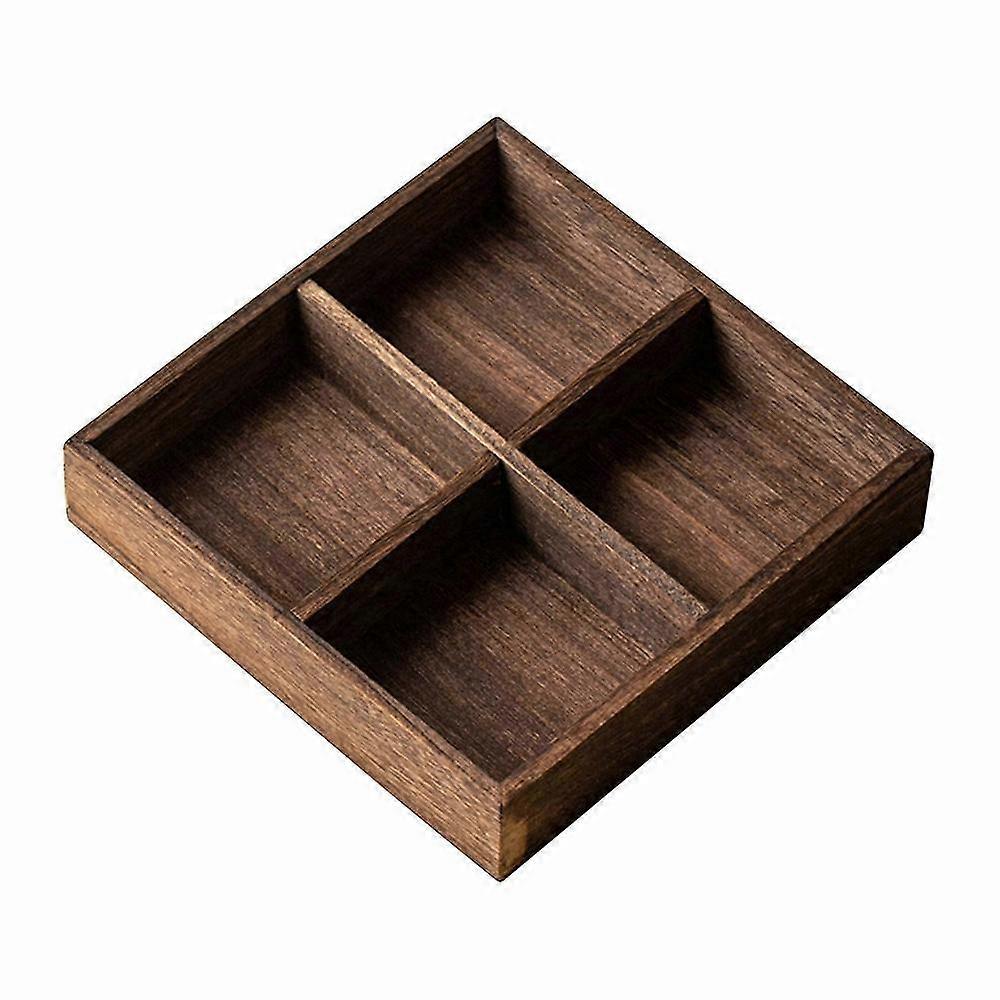 Rectangular Wooden Divided Serving Tray, for Appetizers, Nuts, Candies, Veggies