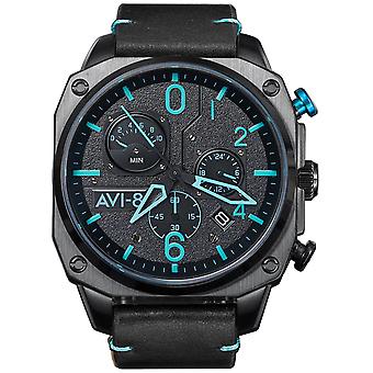 Hawker jager Japanse Quartz Analog Man Horloge met AV-4052-05 Cowskin Armband