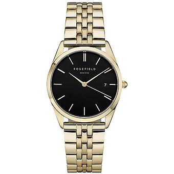 Rosefield ace reloj para Mujer Analógico de Cuarzo con brazalete de Acero inoxidable bañado en oro ACBKG-A13