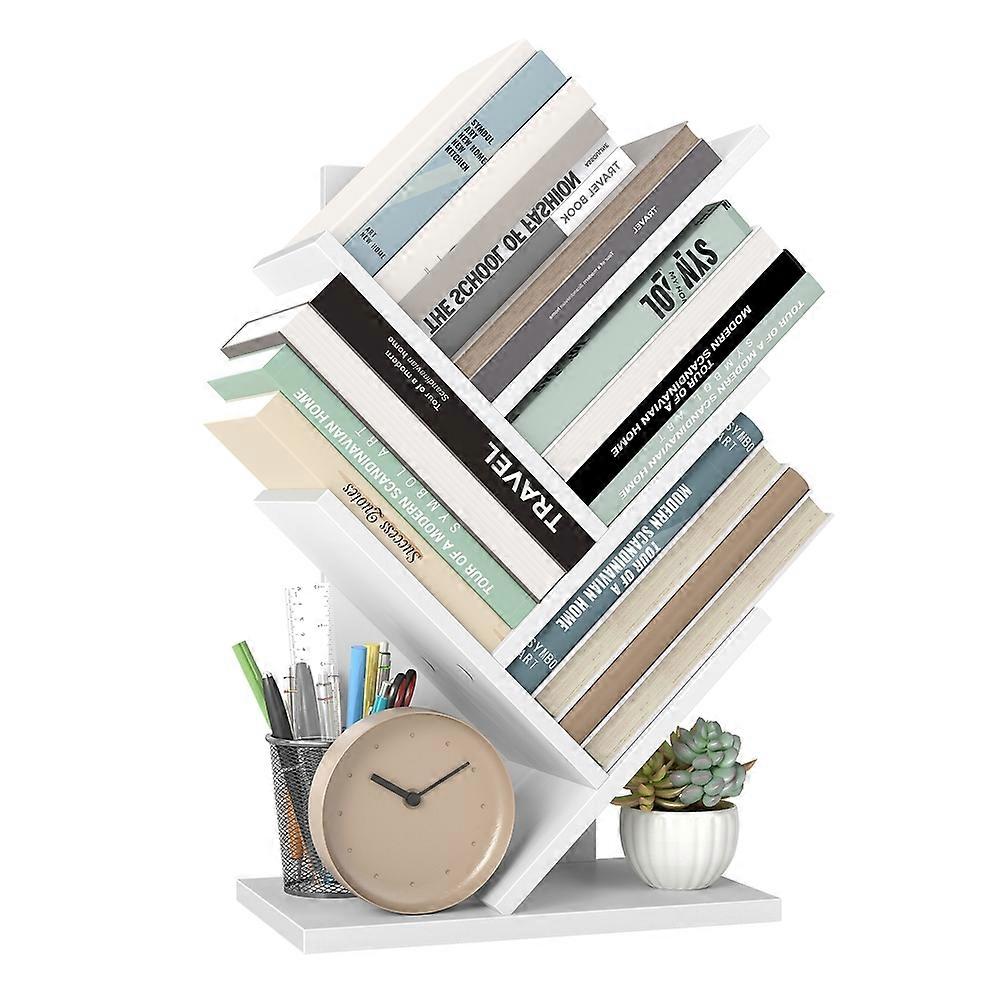Tree bookshelf with space saving shelves 7.9"D x 15"W x