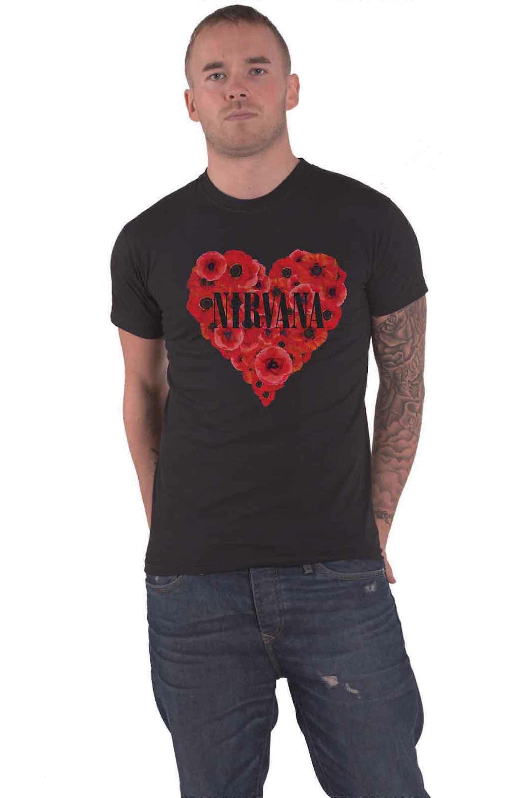 Nirvana Poppy Heart T Shirt