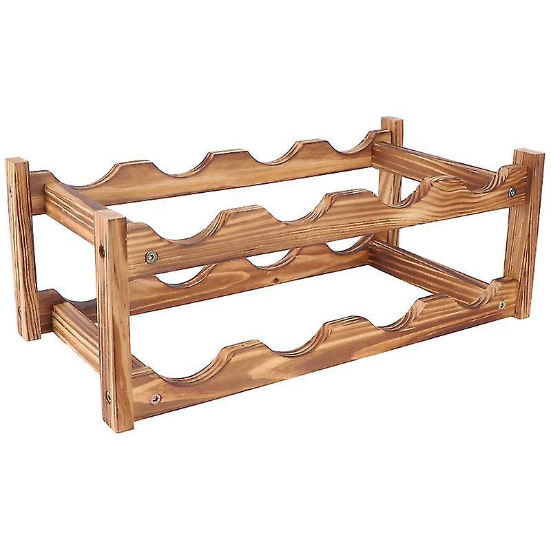 45X23.5cm Brown Wine Bottle Holders Double Layer Wine Shelf Wine Bottle Holder Wine Rack Wine Cabine