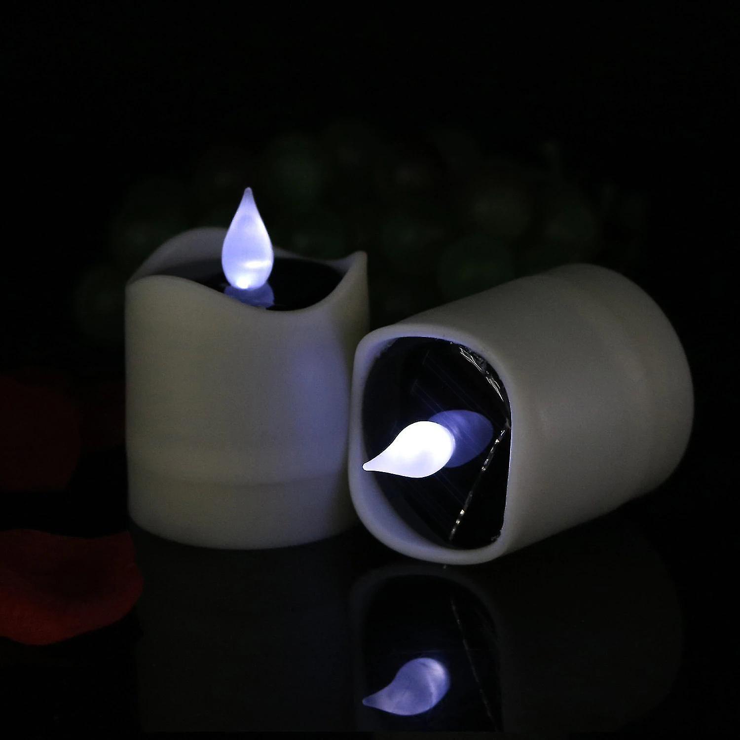Led Electronic Candle Solar Night Light(white)