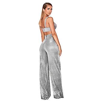 Leren broek dames zwart stretch - hoge taille broek leggings lederen broek lange glitterbroek pailletten damesbroek sexy jazzpants glanzende hippe broek club party uitlopende broek disco, roze (hot