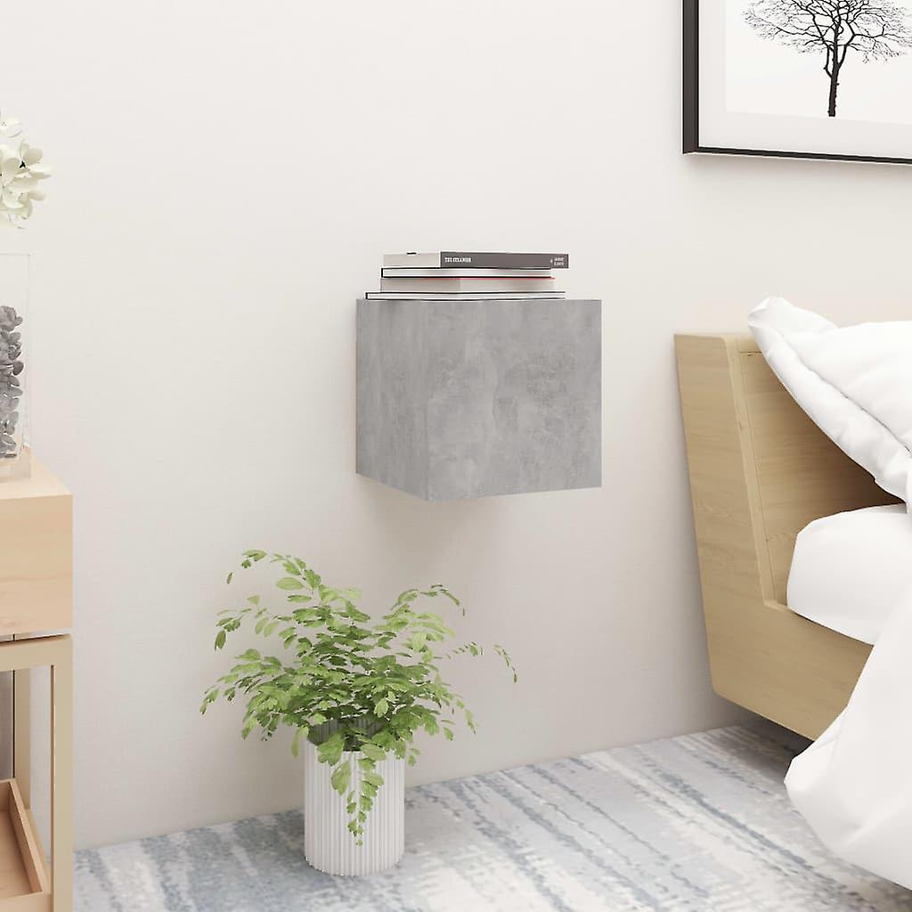 Bedside table concrete grey 30.5x30x30 cm wood-based material