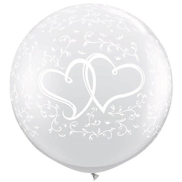 Qualatex 3 Foot Entwined Hearts Clear Latex Balloon (2 Pack)