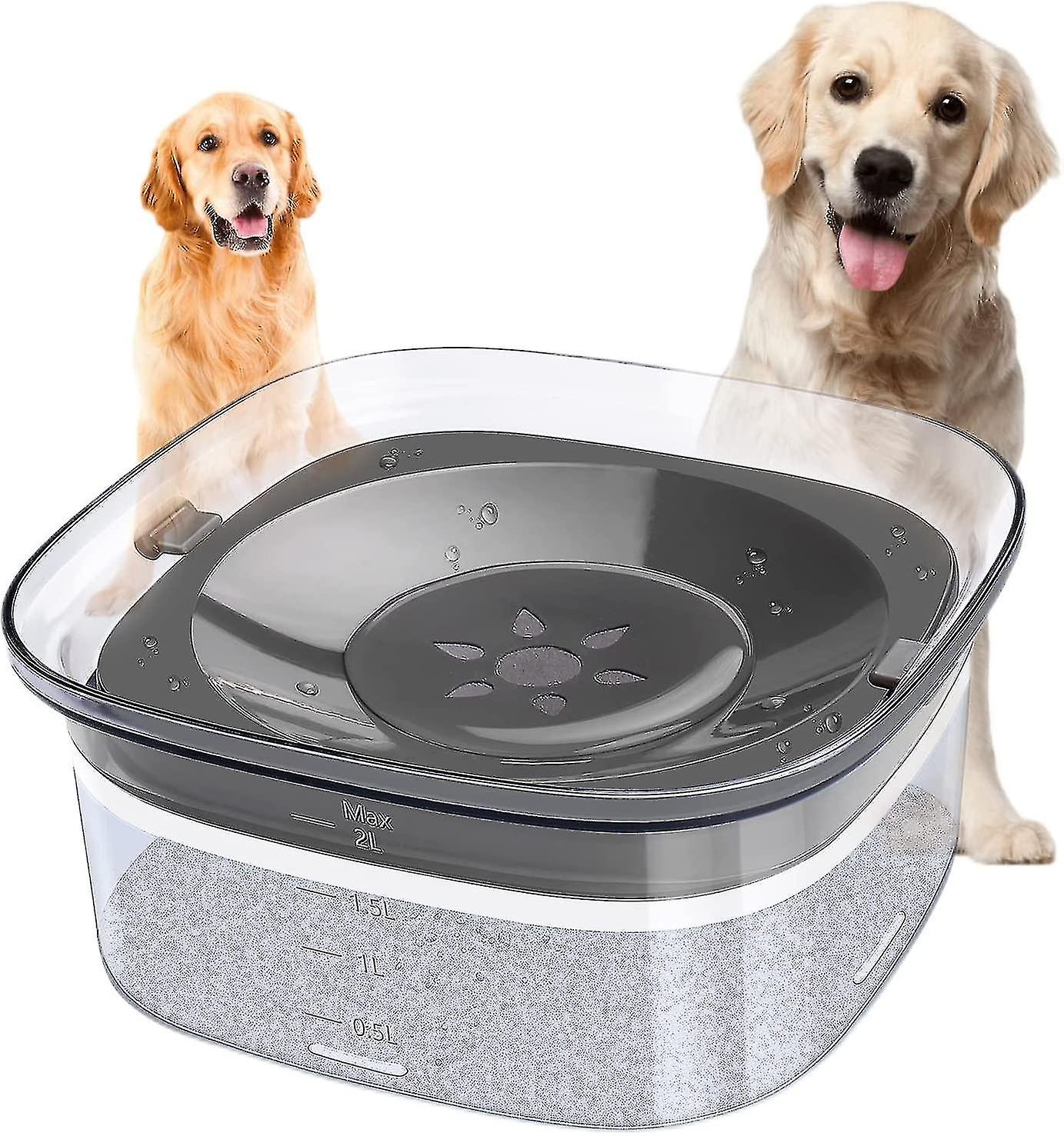 2l Dog Water Bowl Large Capacity Spill Proof Dog Bowl Anti choking No Spill Water Bowl Slow Water Fe