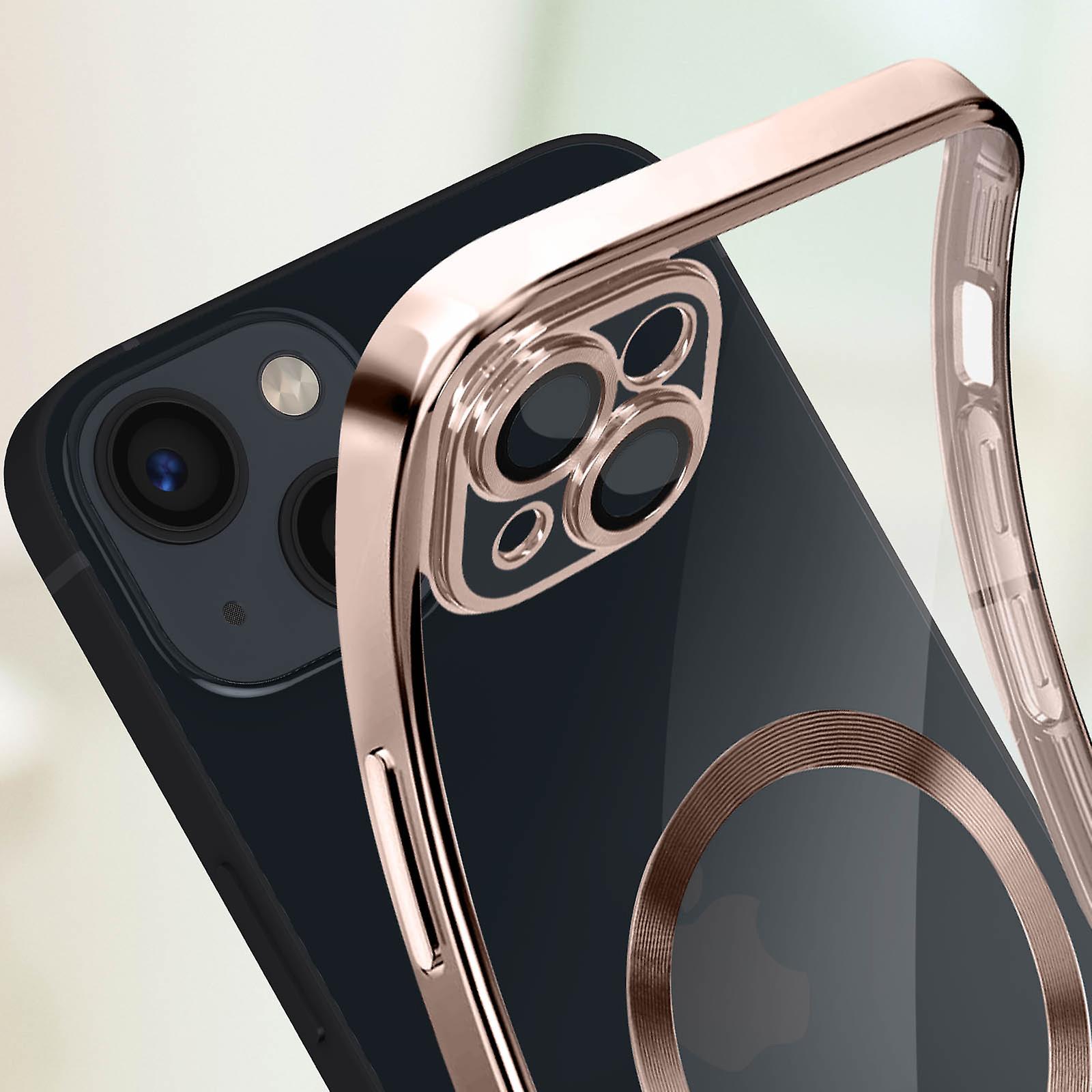 Magsafe Case For Iphone 13 Silicone Camera Protection Chrome Rose Gold 