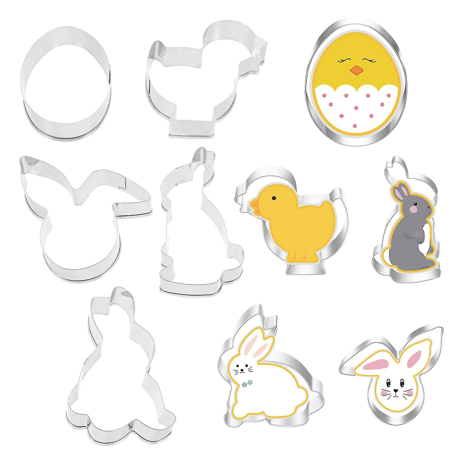 10pcs Easter Cookie Cutter Egg Bunny Chick Easter Cookie Cutter Molds Easter Party Favors