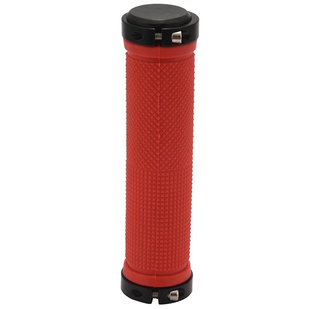 Double Road Mountain Bmx Bike Cycle Bicycle Lock On Locking Handlebar Grips - Red