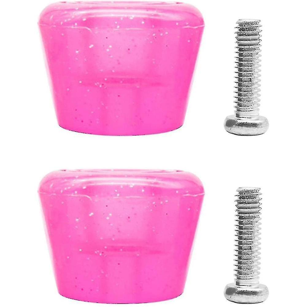 Compatible With1 Pair Roller Skate Toe Stops Plugs Brake Block With Screws,pink