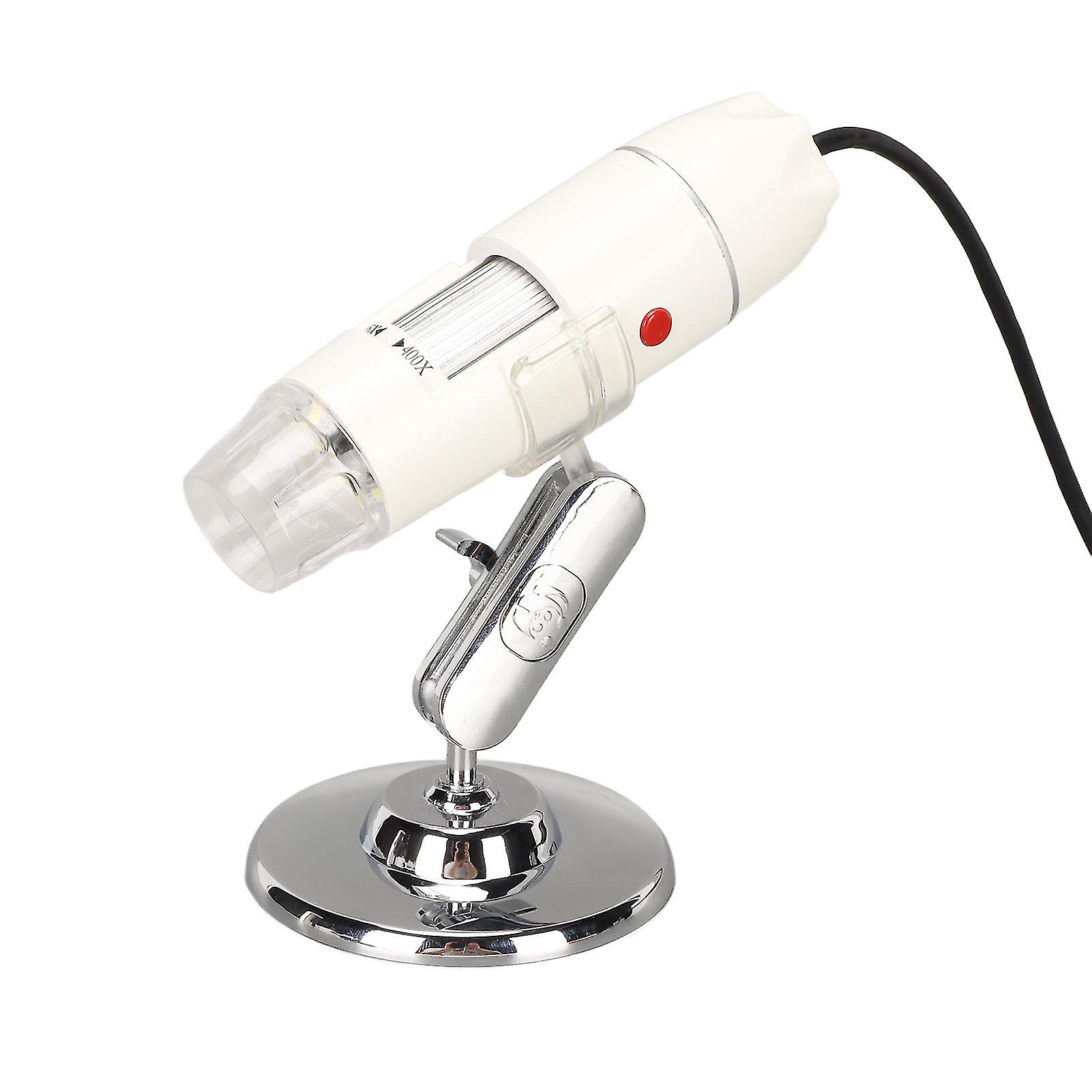 Digital Microscope HD 25x to 400x Analog AV Output Mini Electronic Microscope with 8 LEDs for TV 100?240V US Plug
