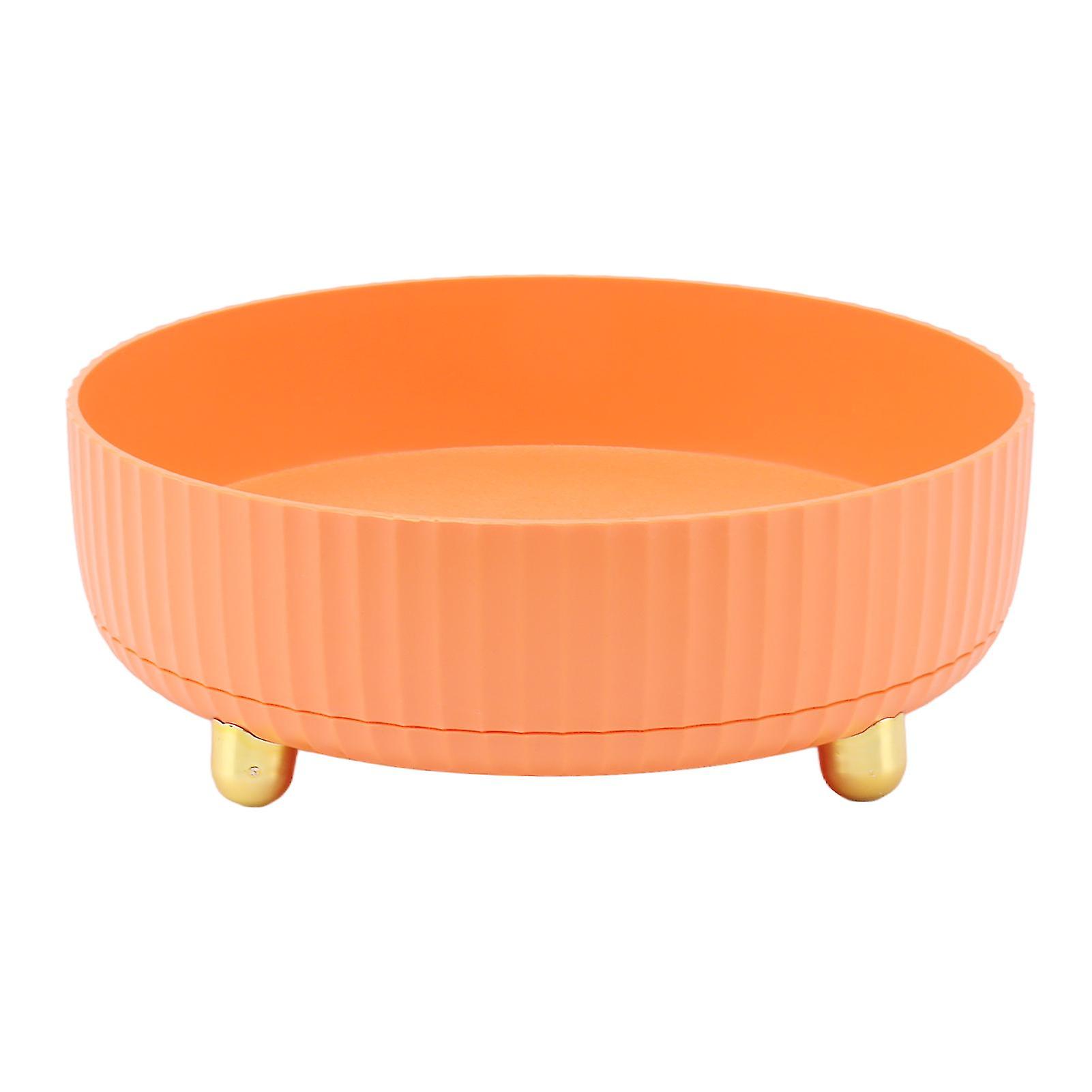 Rotating, Storage Rack, Organizer, Kitchen, Cabinet, Turntable, Orange