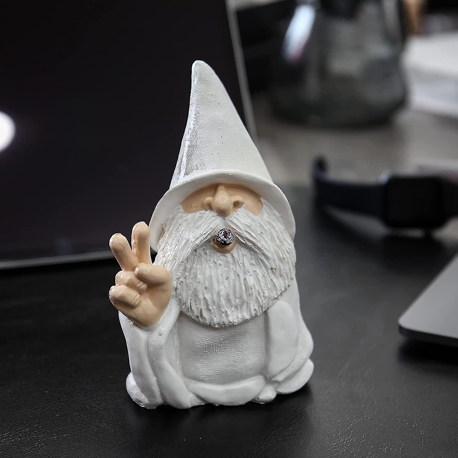 Funny Dwarf Statue Old Man With White Beard