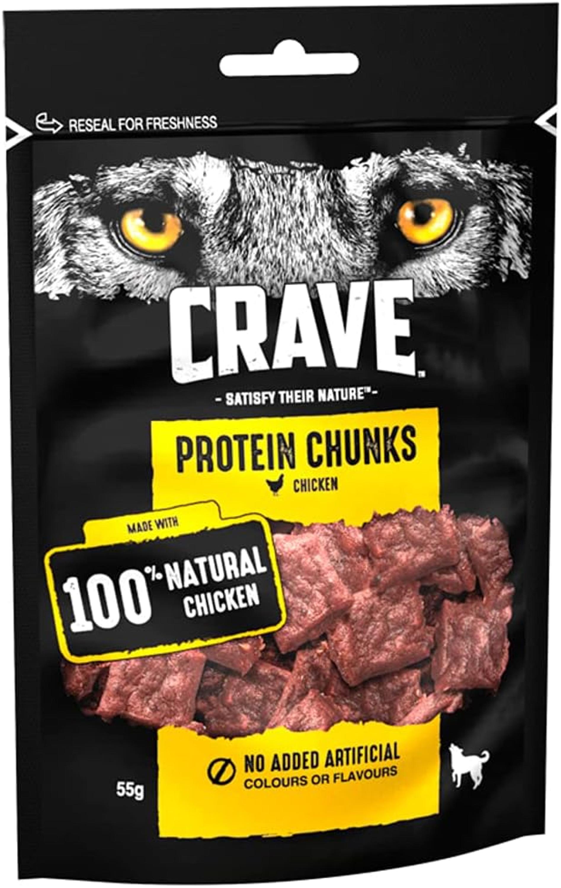 Crave Protein Chunks with Chicken Dog Treat 55g Case of 6