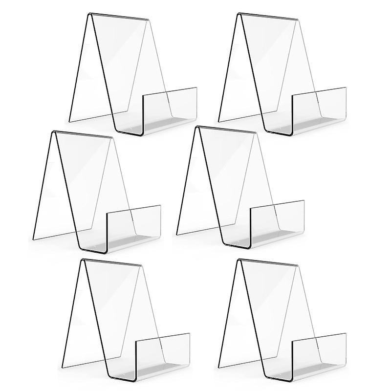 6 Pack Acrylic Book Stand Clear Easel Triangular Support Transparent Display Holder