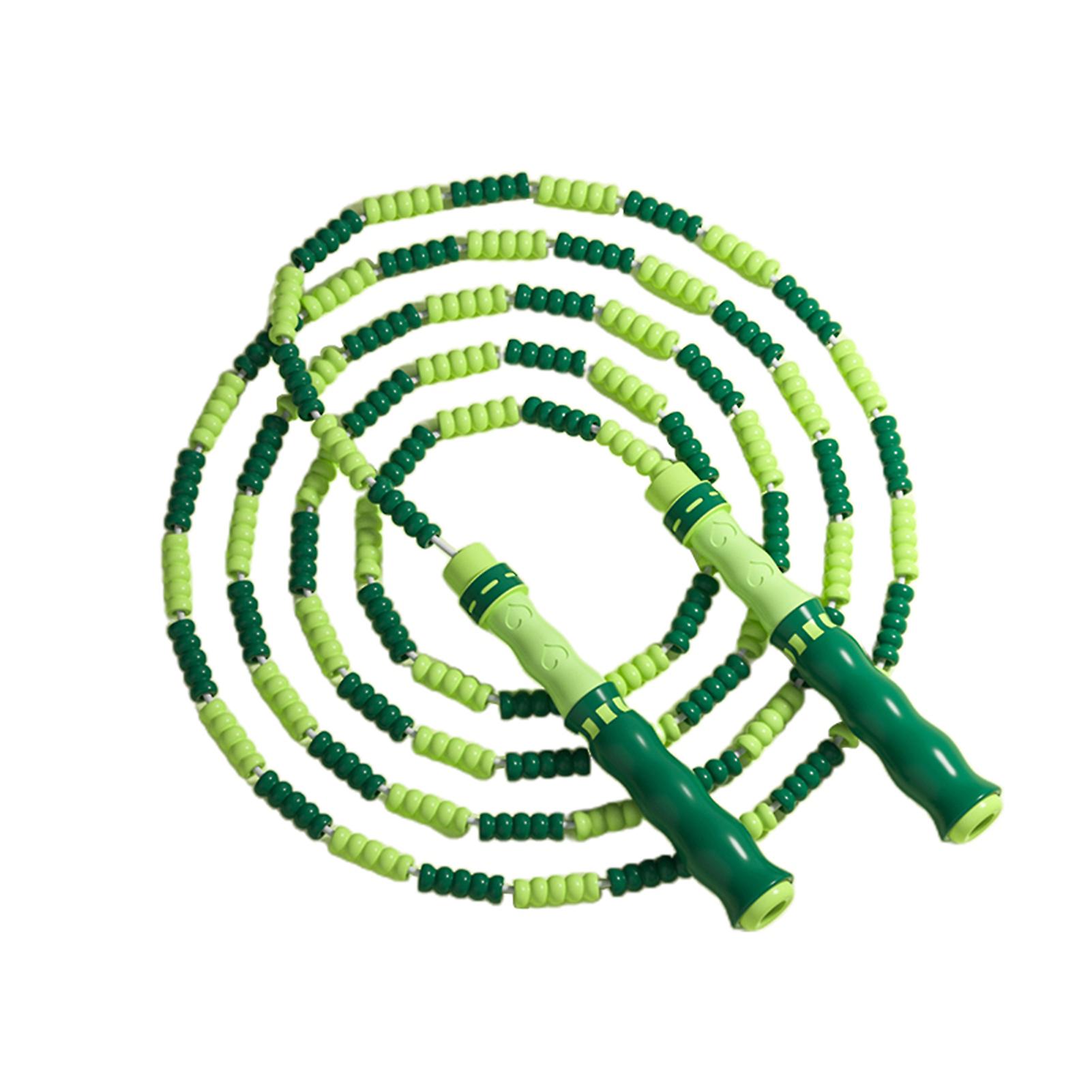 Corde à sauter réglable pour l’exercice de combustion des graisses Perle molle colorée Articulations en bambou Corde à sauter pour